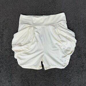 Conceited Cream Harem Draped Balloon Shorts Side Pockets S/M Off-White Pleated